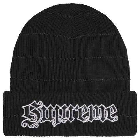 Supreme Metallic Stripe Beanie - Black