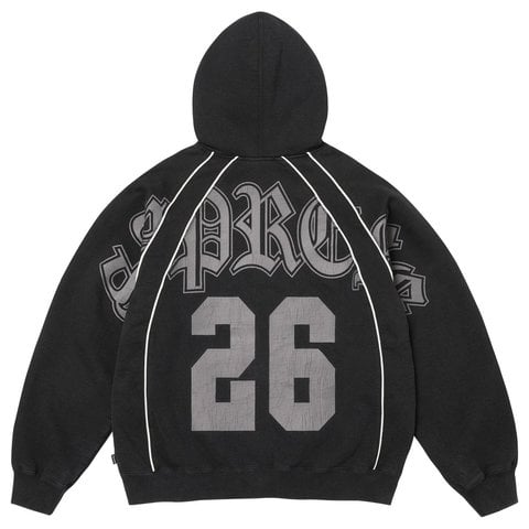 Supreme Paneled Zip Up Hooded Sweatshirt - Black