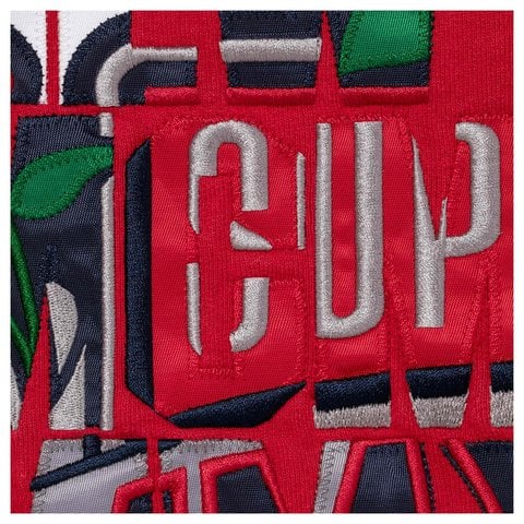 Supreme Blessed Applique Zip Up Hooded Sweatshirt - Red
