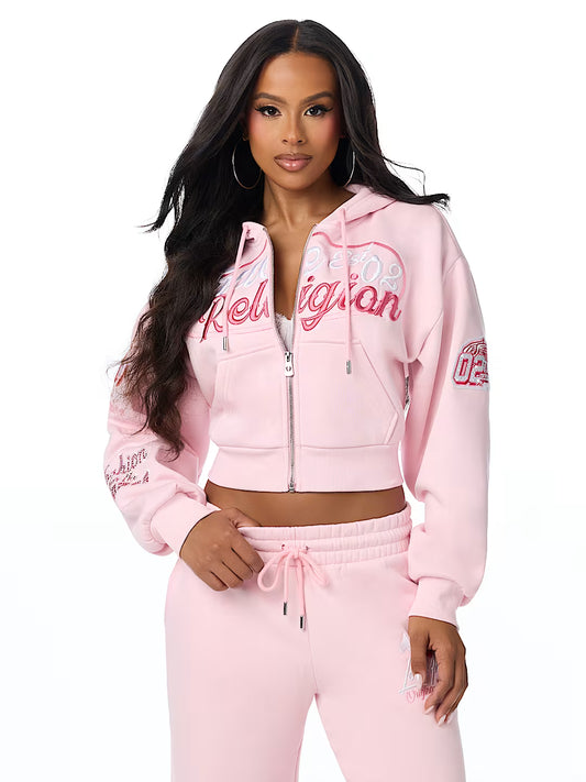 CRYSTAL RELAX ZIP UP HOODIE