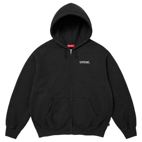 Supreme Blessed Applique Zip Up Hooded Sweatshirt - Black