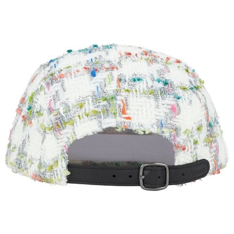 Supreme Metallic Bouclé Camp Cap - White