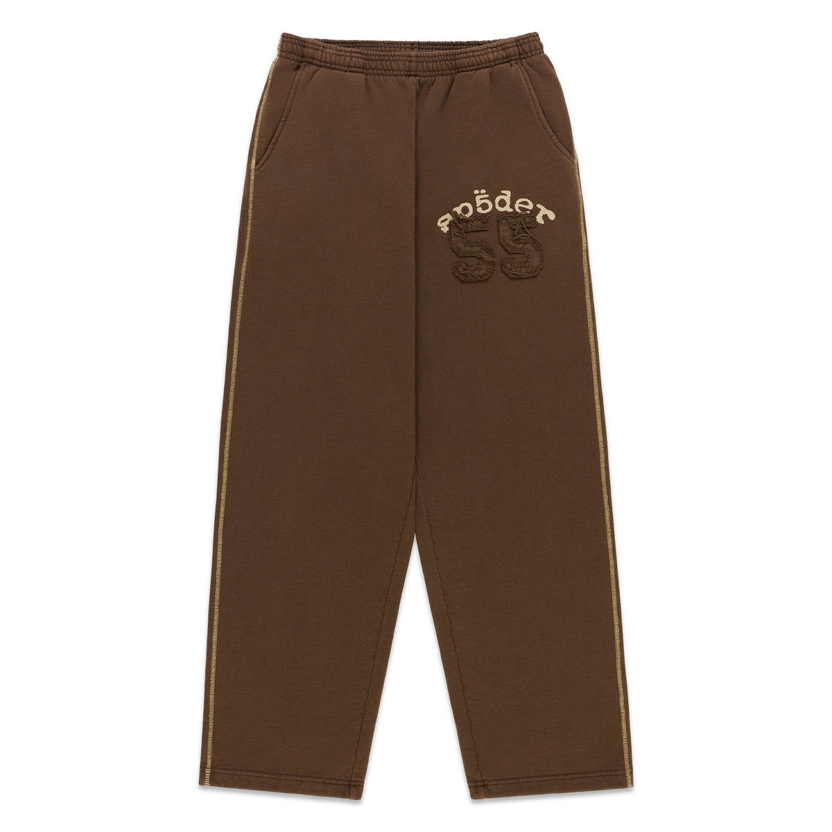 Sp5der 55 University Wide Leg Sweatpant - Brown