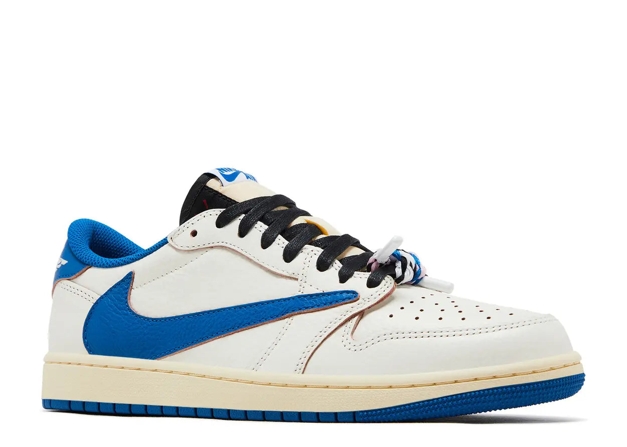 Fragment Design x Travis Scott x Jordan 1 Low OG SP 'Sail Military Blue'