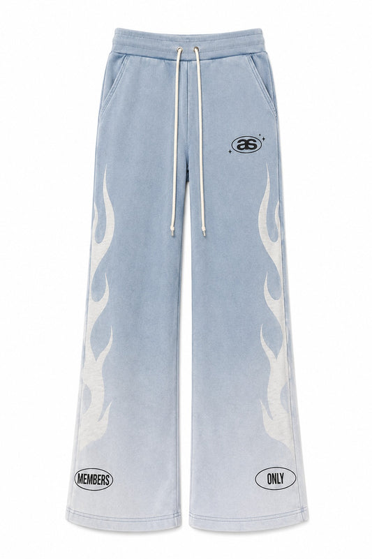 MEMBERS FLARE SWEATPANTS - Light Blue