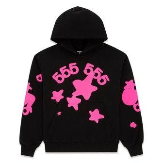 BELUGA ANGEL NUMBER HOODIE - Black/Pink