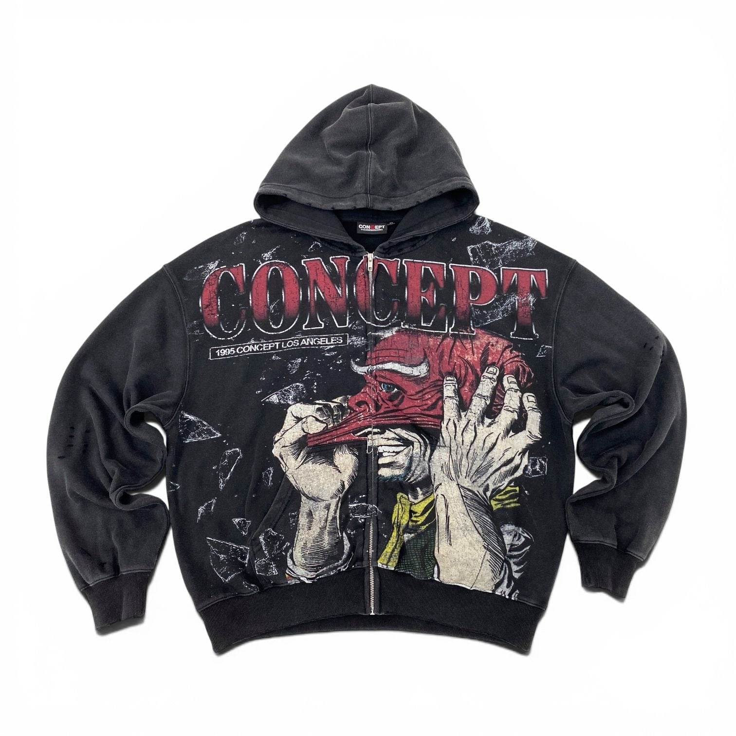 "Facade" Hoody - Blk Wash