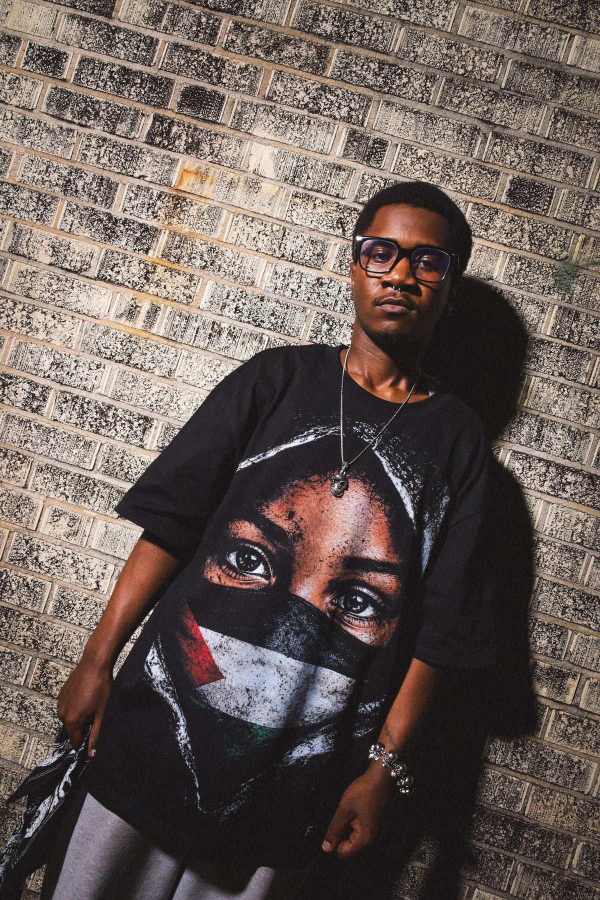 Keffiyeh Tee - Black