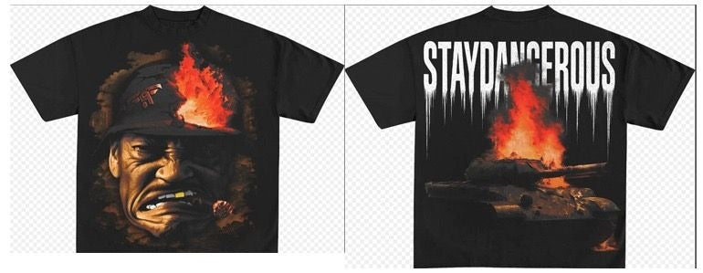 Flame Portrait Tee - Black