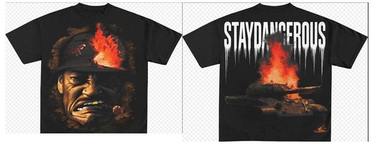 Flame Portrait Tee - Black