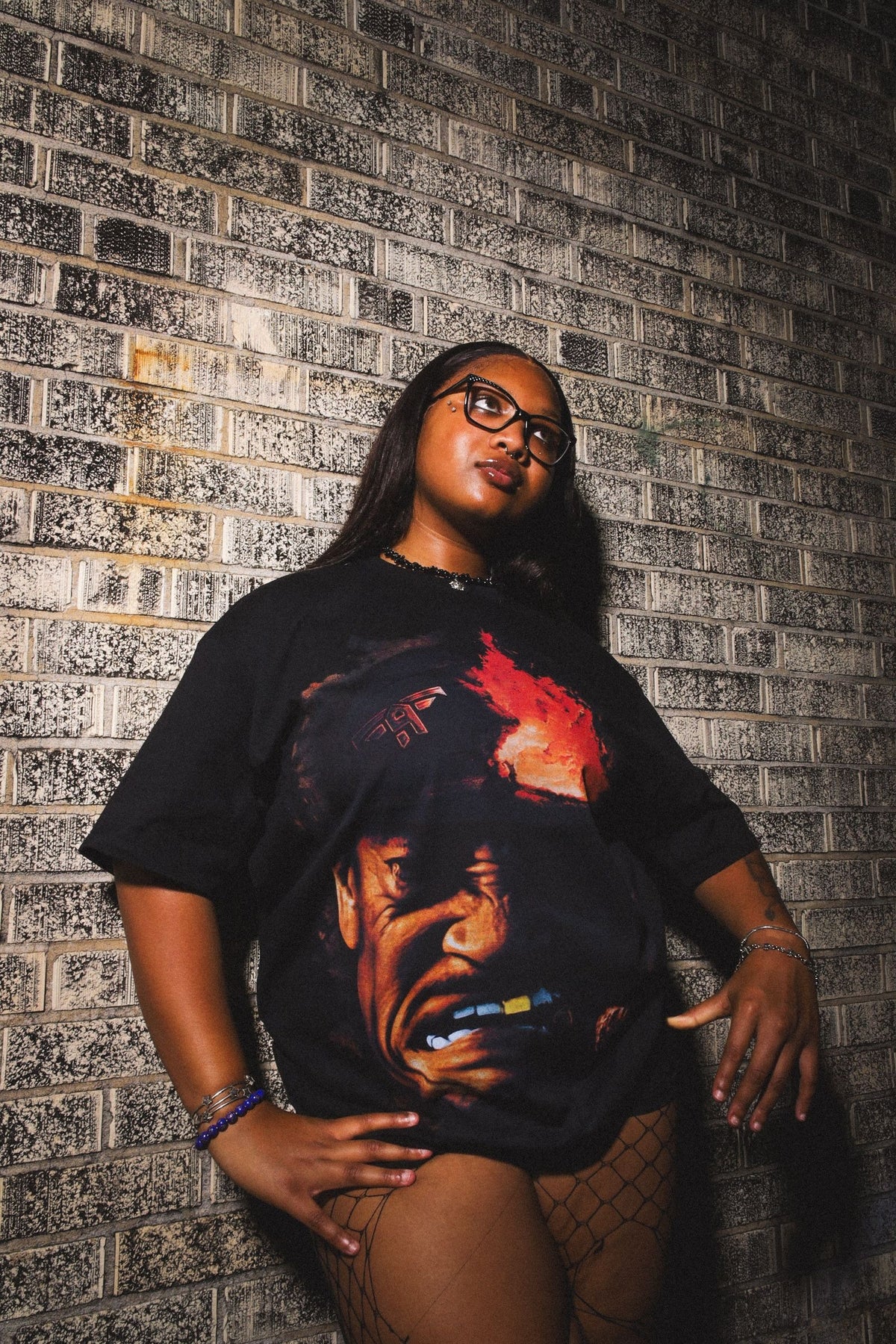 Flame Portrait Tee - Black