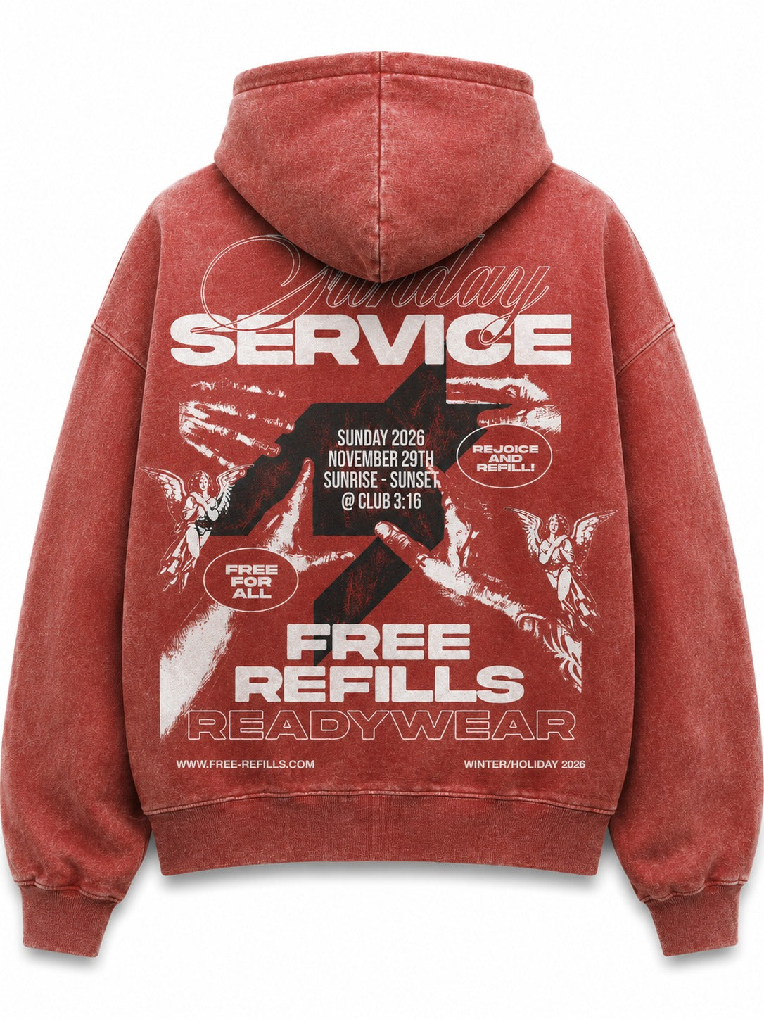SUNDAY SERVICE HOODIE - Red