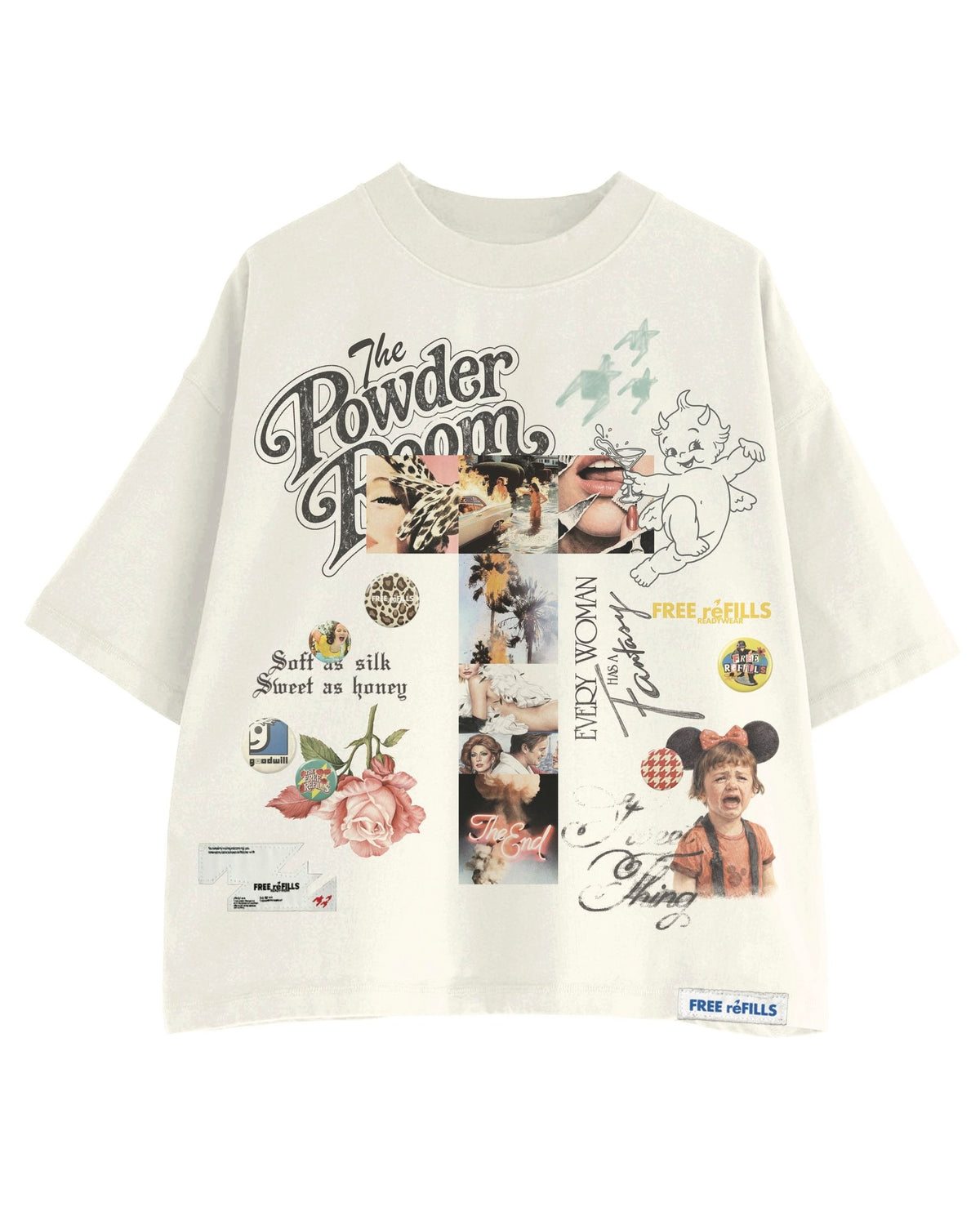 THE POWDER ROOM TEE - Cream