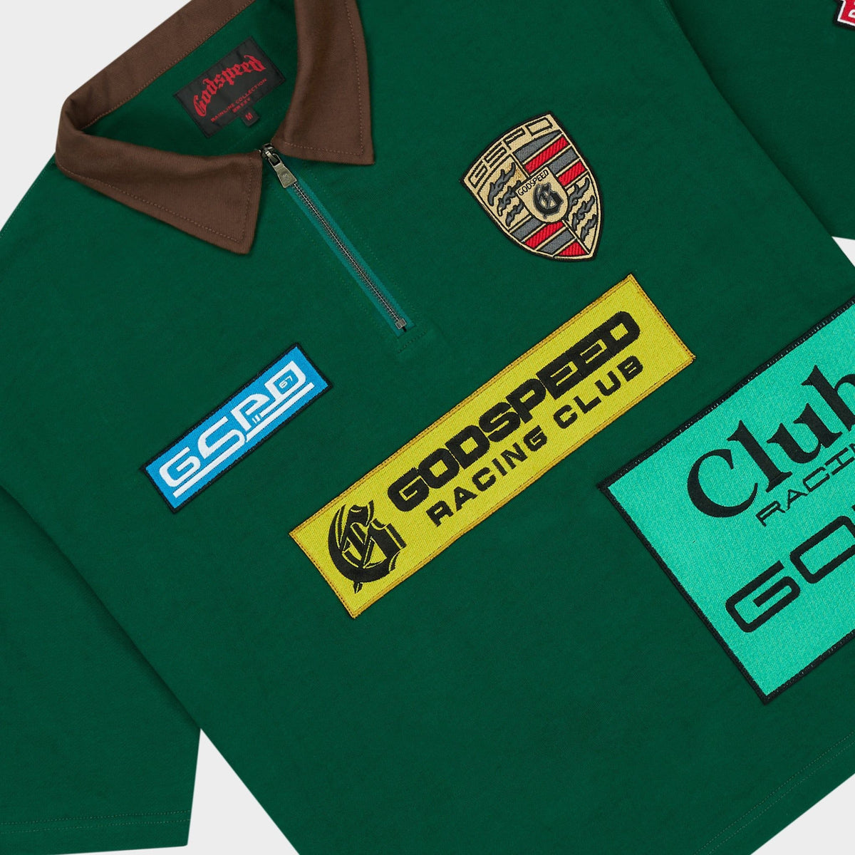 Grc Quarter Zip Short Sleeve Polo (Green Brown)