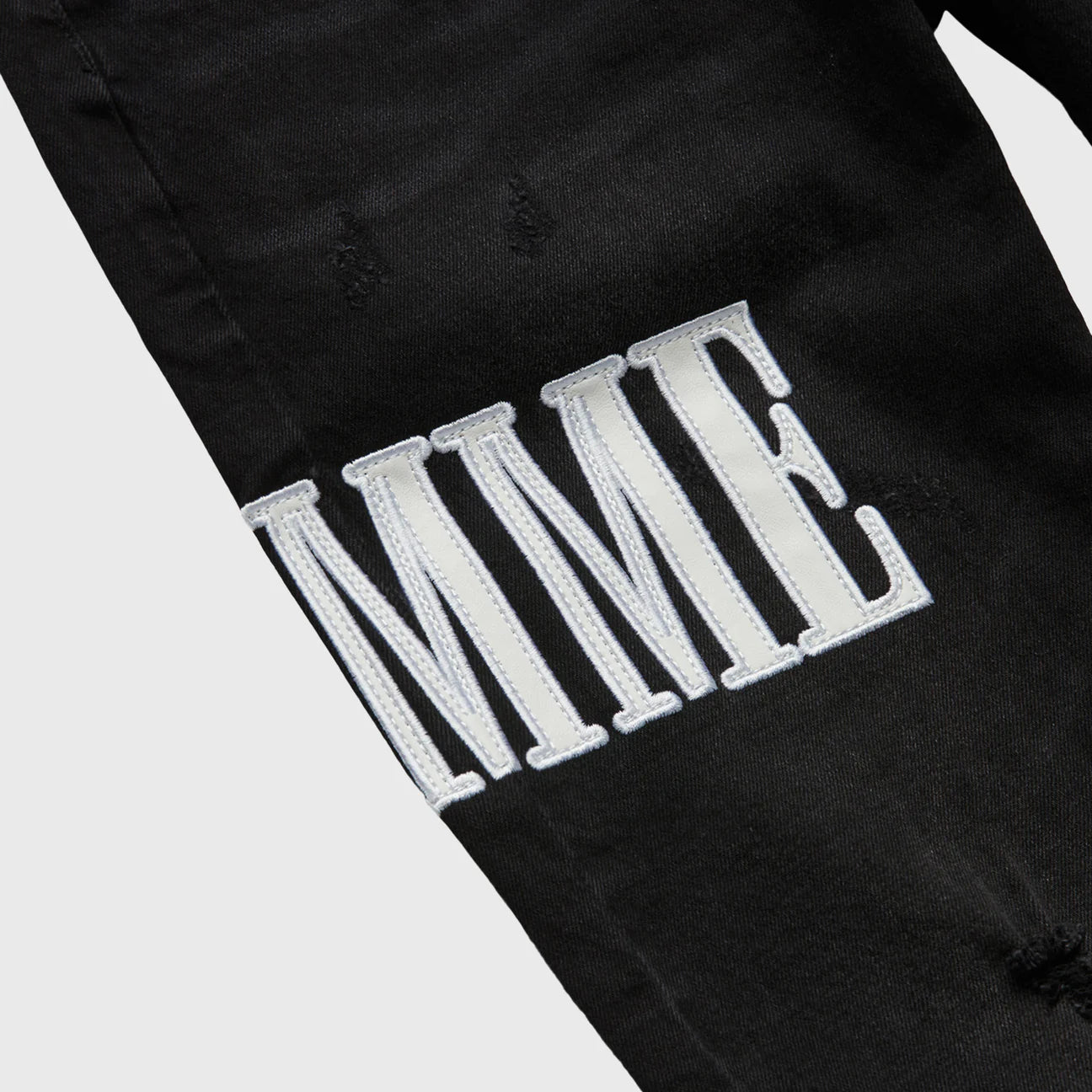 LETTERMAN DENIM BLACK WITH WHITE LETTERS