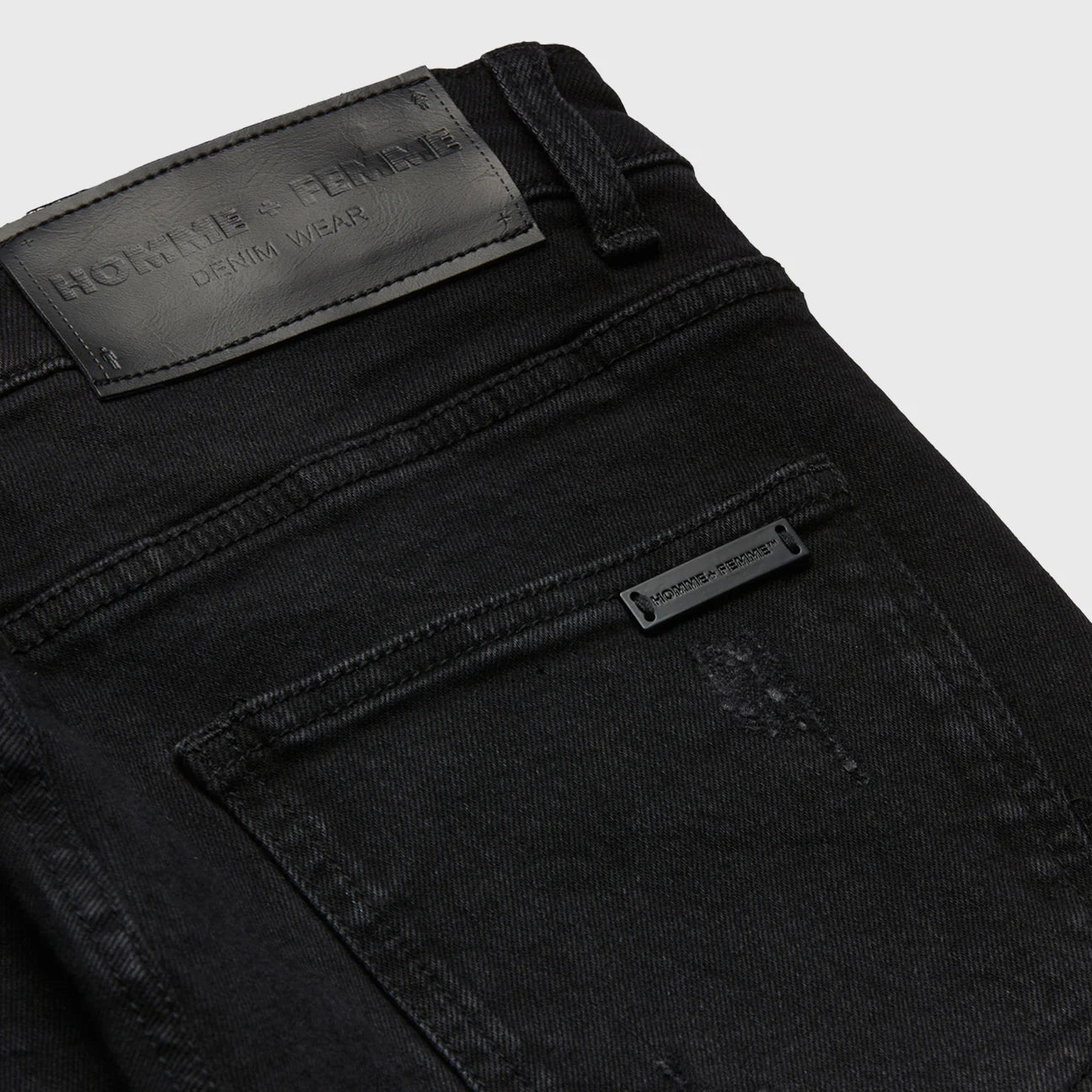 LETTERMAN DENIM BLACK WITH WHITE LETTERS