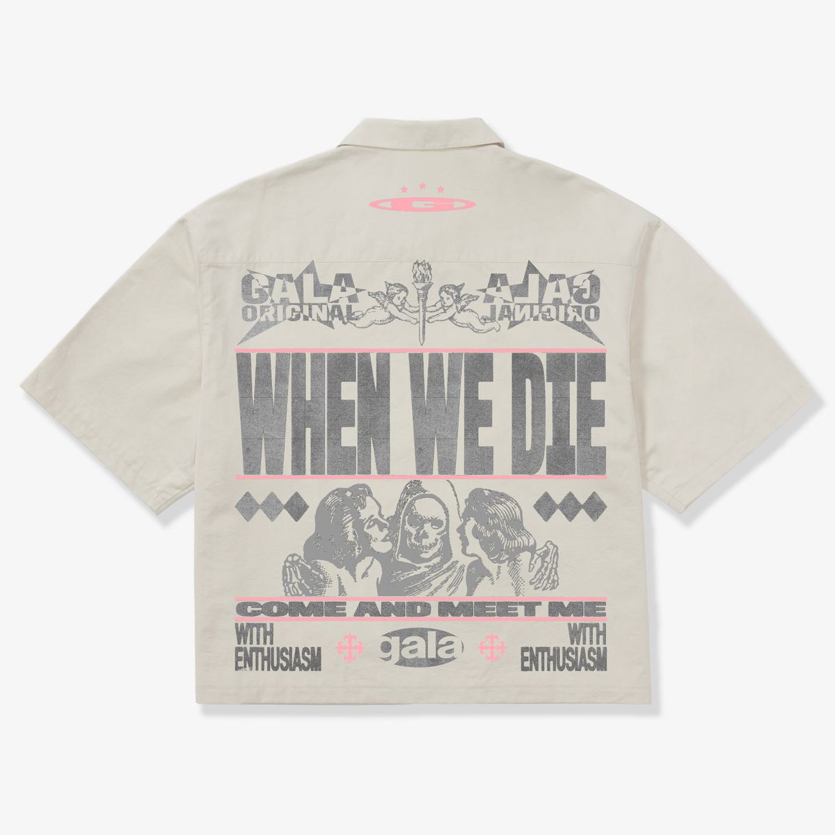 "GRAVEYARD" ZIP SHIRT (BONE)