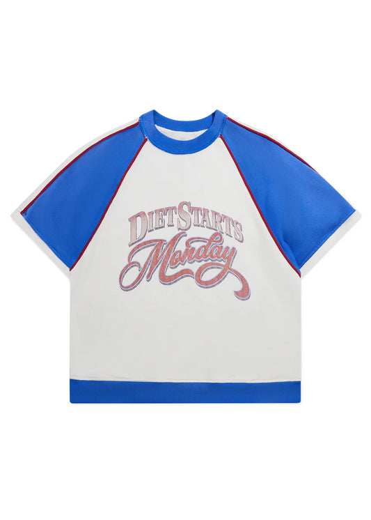 WARM UP HALF SLEEVE - BLUE/CREAM