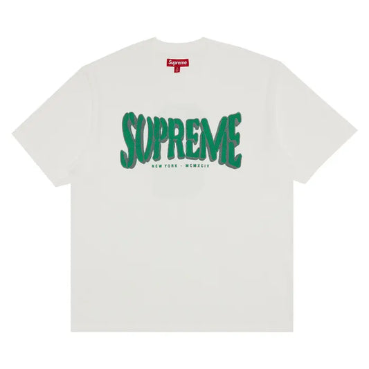 Supreme Flocked Washed Short-Sleeve Top 'White'
