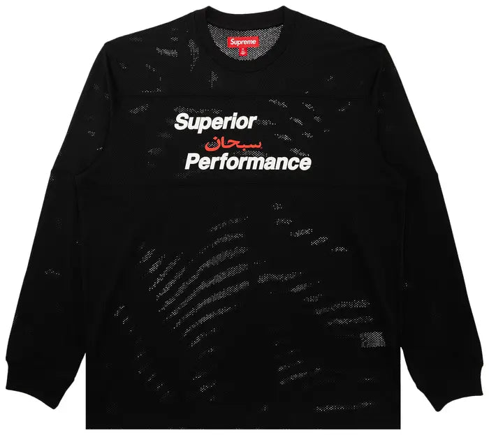 Supreme Arabic Mesh Long-Sleeve Top 'Black'