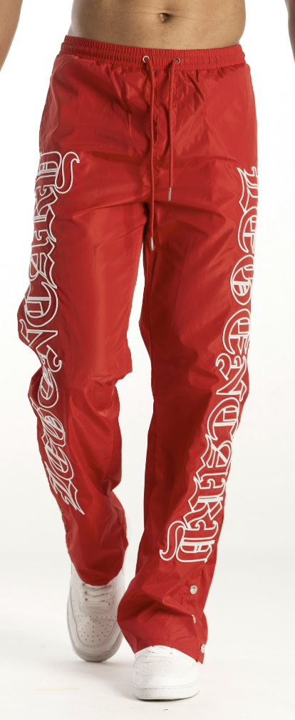NYLON W/EMBROIDERY SNAP BUTTON PANTS