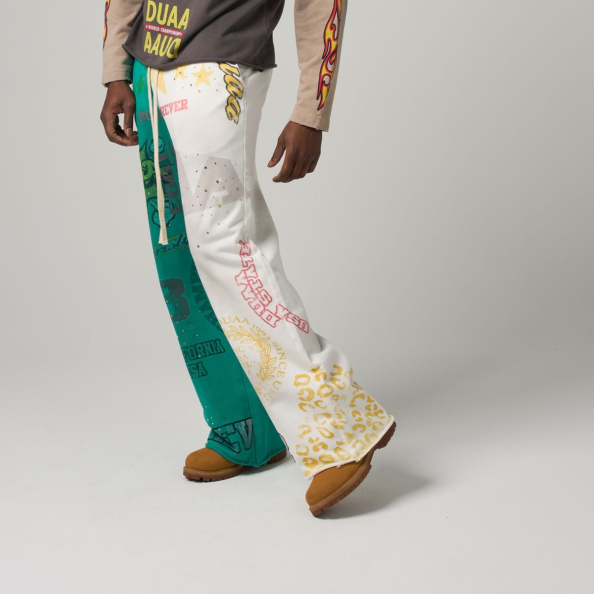 STAR SPLIT SWEAT PANTS-DUAA