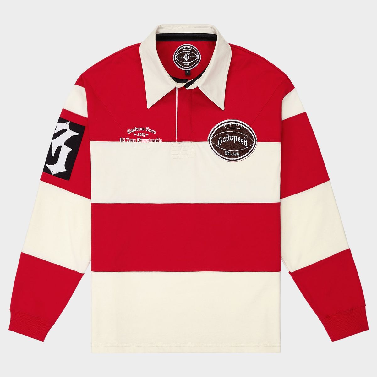 Classic Field Rugby Shirt (Off White/Red)