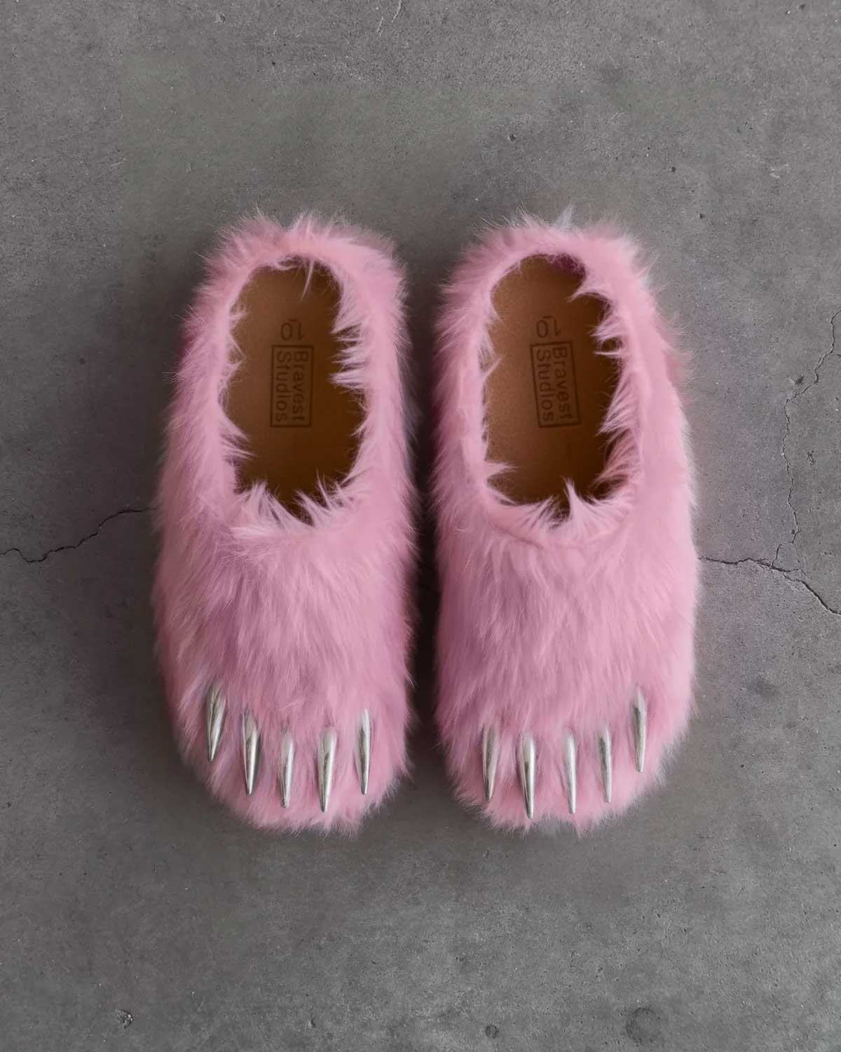 PINK BEAR CLAW MULES