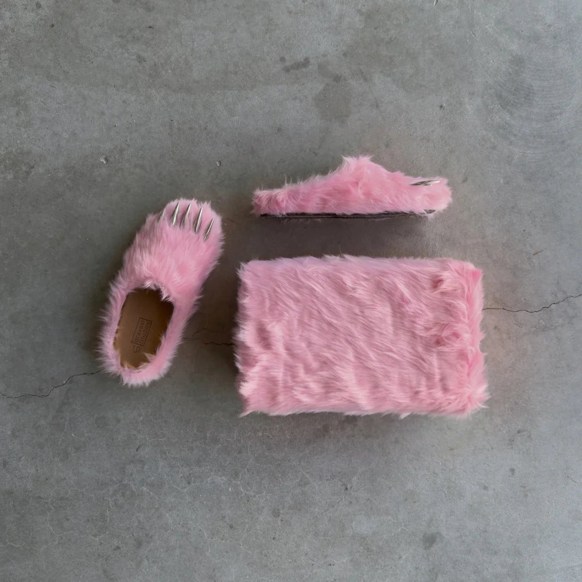 PINK BEAR CLAW MULES