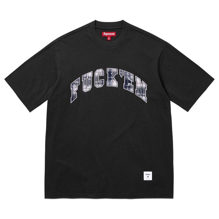Supreme fuck em plaid s/s top