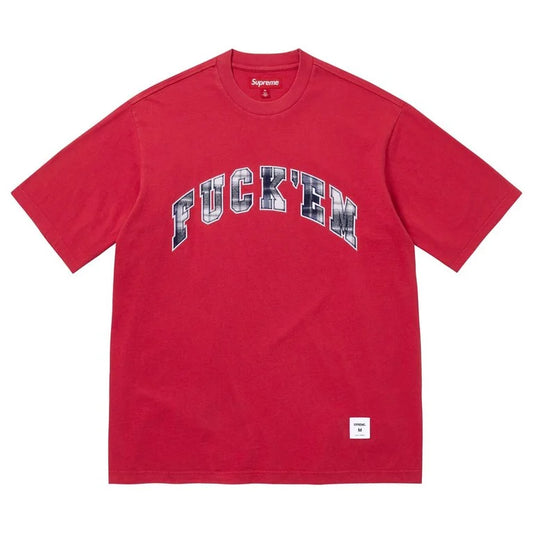 Supreme fuck em plaid s/s top