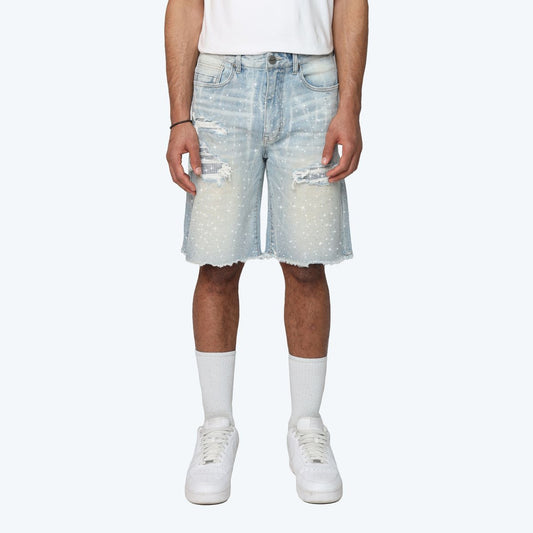 ALL RHINESTONE DENIM SHORT