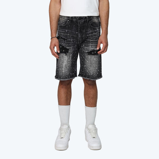 ALL RHINESTONE DENIM SHORT