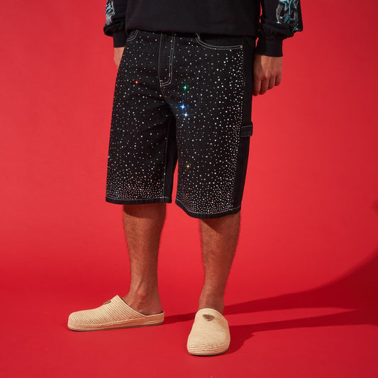 DUAA -VICTORIOUS'' BLACK DENIM SHORT