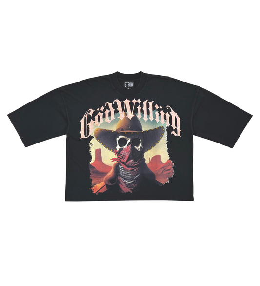 Stray wide & crop fit w/ 3/4 sleeve tshirt