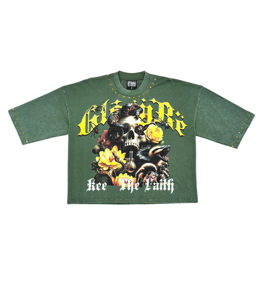 Stray wide & crop fit w/ 3/4 sleeve tshirt