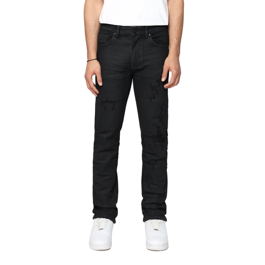 SMOKE RISE- HEAVY WHISKER EFFECT JEAN-BLACK
