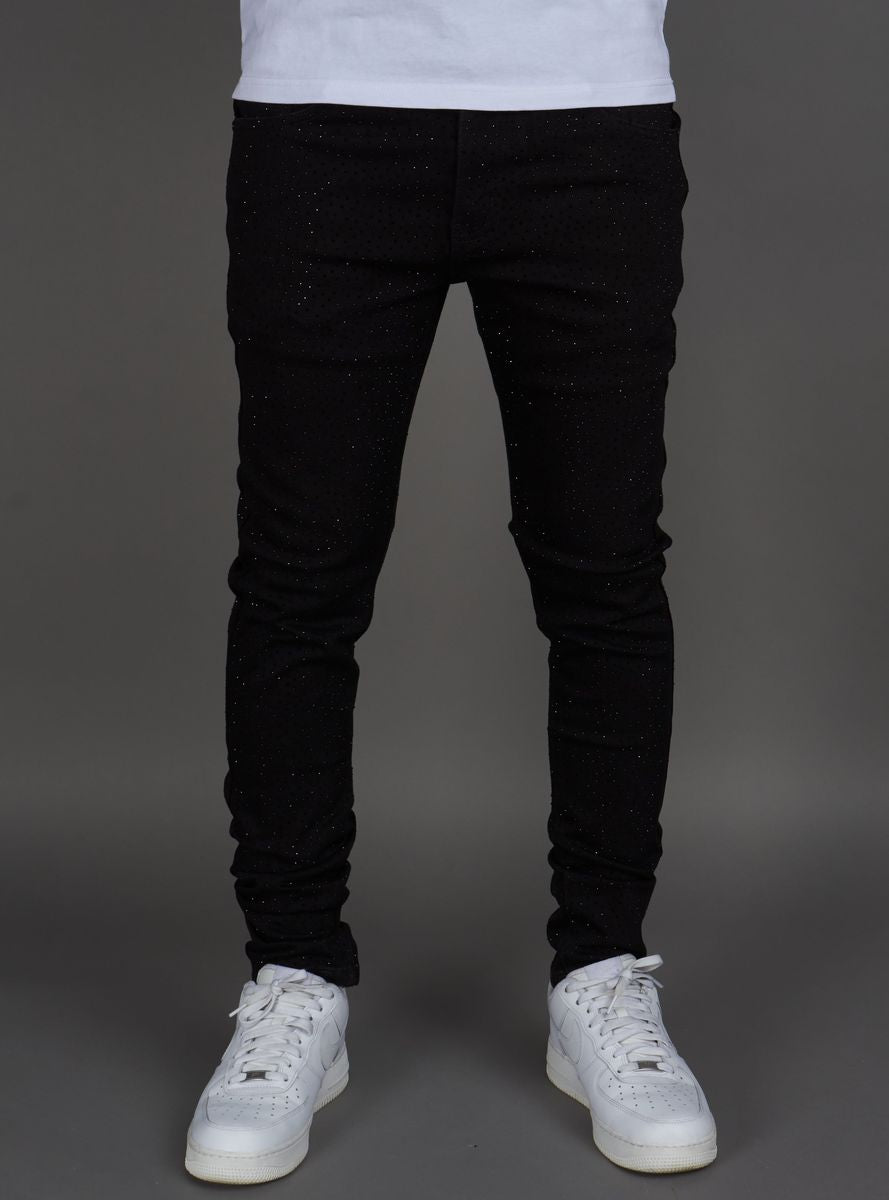 Rhinestone denim jeans