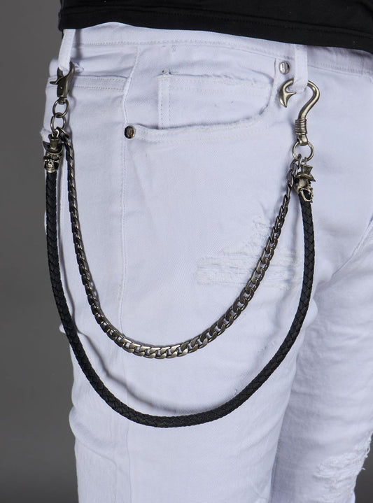 Politics Chain - Braided Skull - Black And Metal