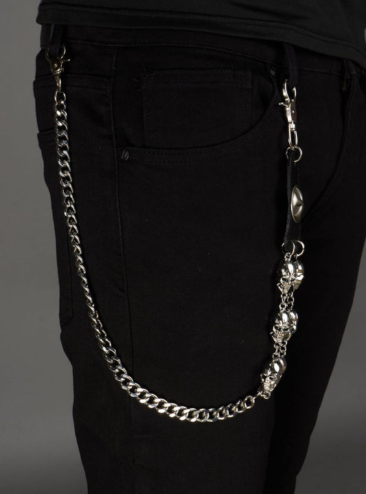 Politics Chain - Emblem Skulls - Silver