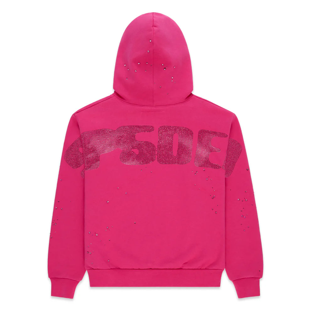 RHINESTONE SILK HOODIE