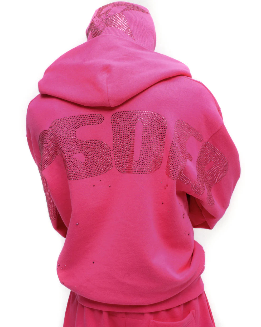 RHINESTONE SILK HOODIE