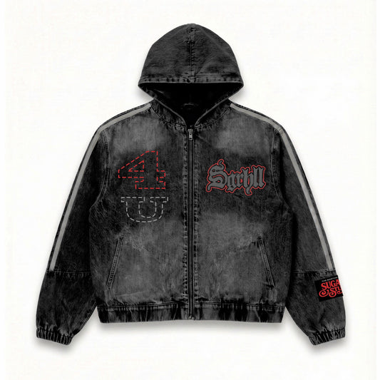 "DIE TRYING" JACKET (WASHED BLACK DENIM)