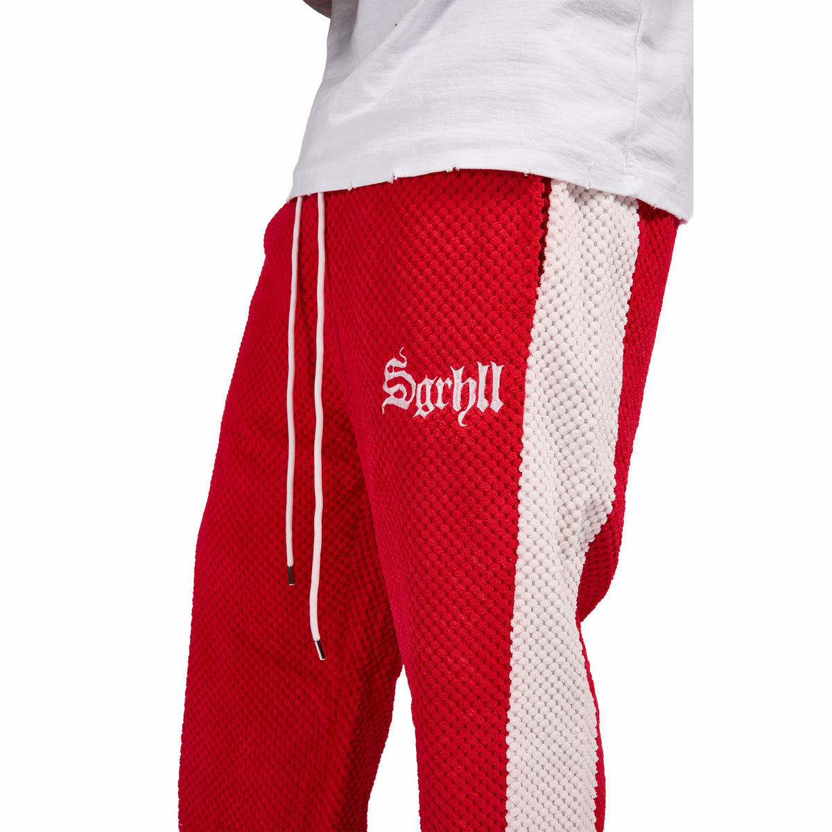 “MOJAVE” SWEATPANTS (RED BUBBLE FLEECE)