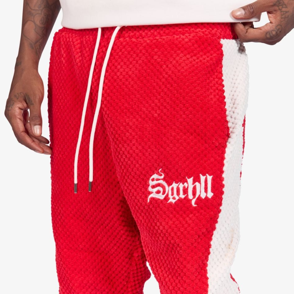“MOJAVE” SWEATPANTS (RED BUBBLE FLEECE)