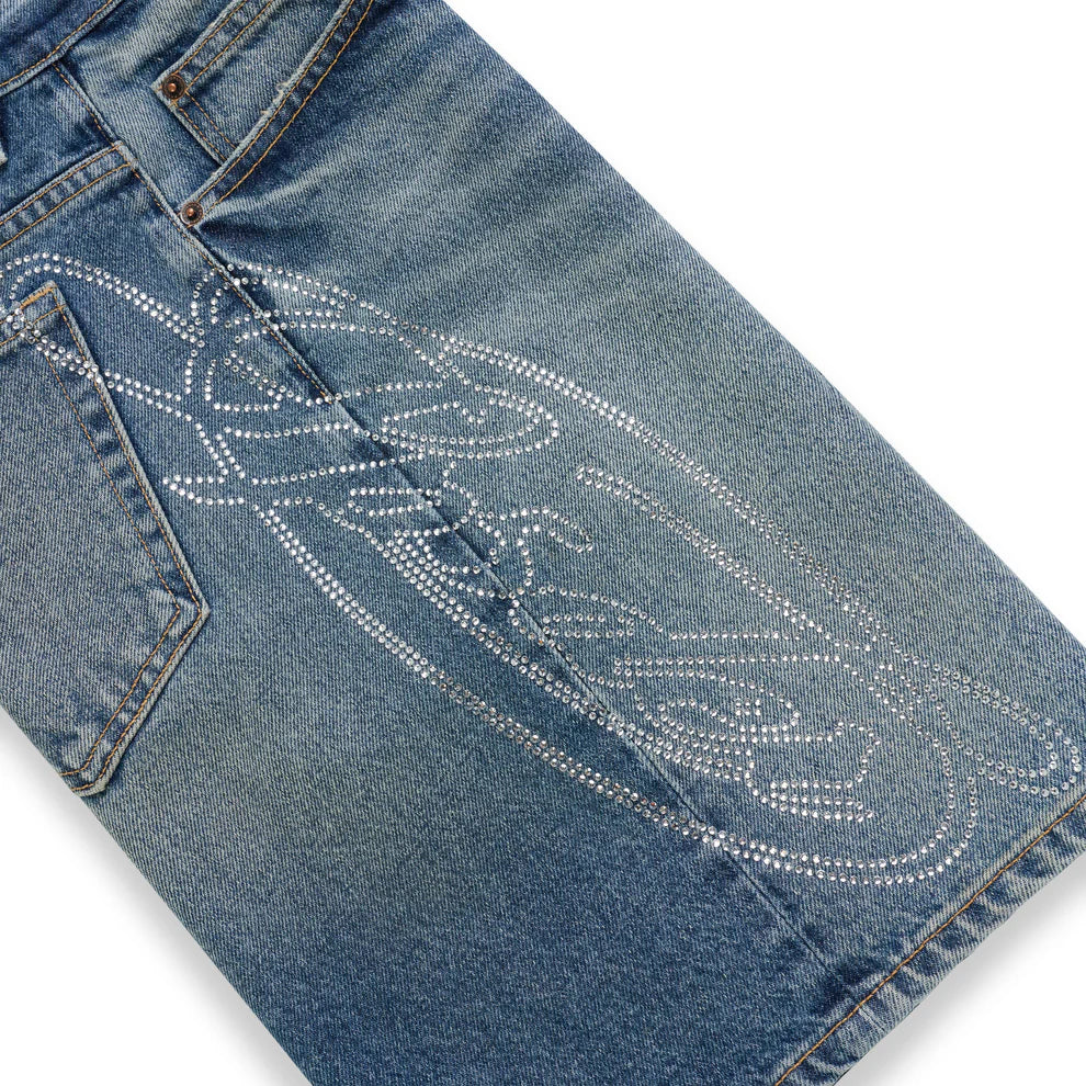 Spider SCRIPT WEB DENIM SHORT