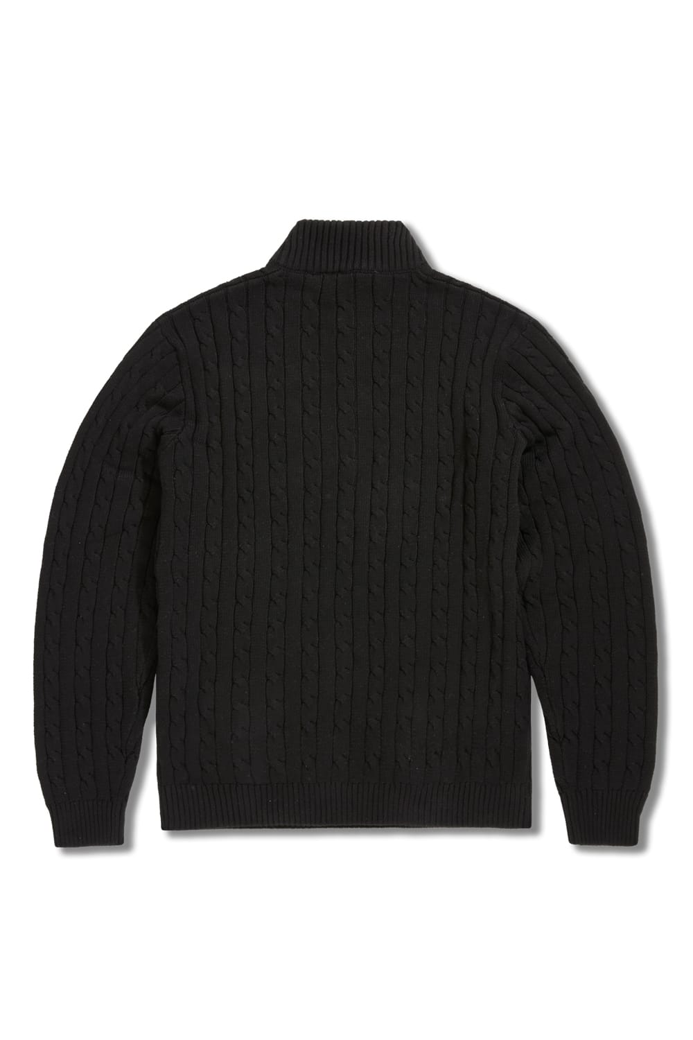 Montauk 1/4 Zip Cable Knit Sweater (Black)