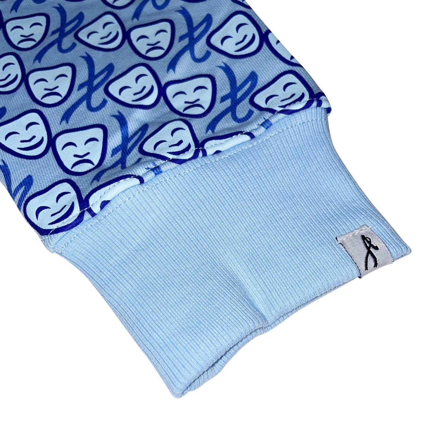 1st All Over Print Leather Mask Zip Up Blue